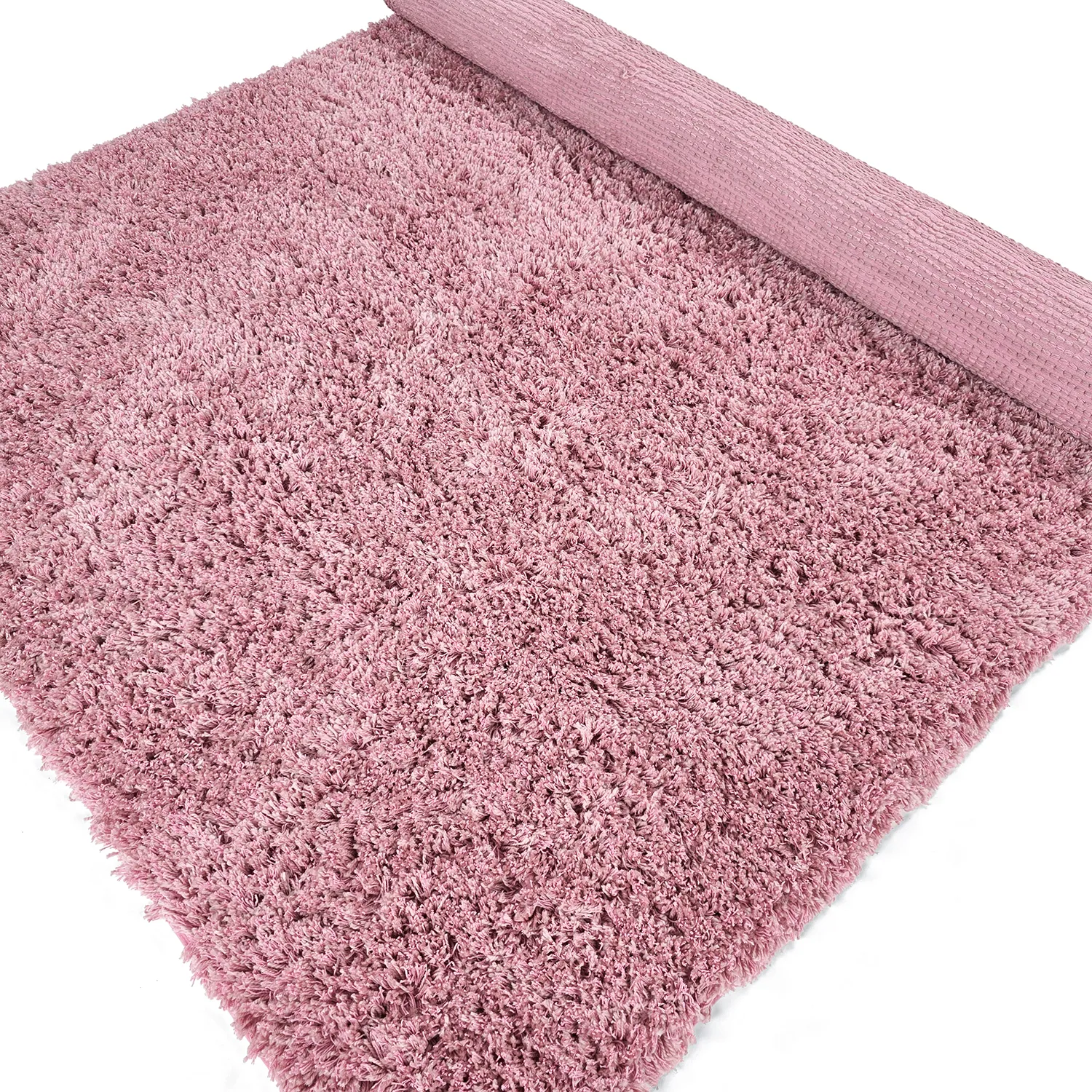 Hochflorteppiche - Combarro Solid Cotton Shaggy (hellrosa)
