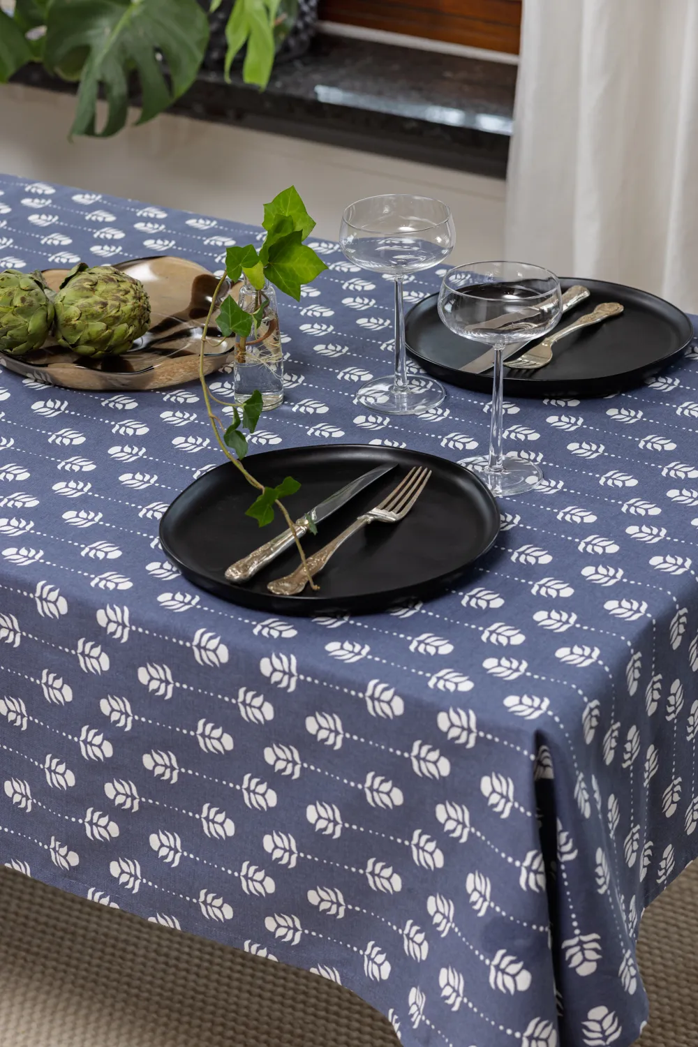 Baumwolltischdecke Sari (blau)