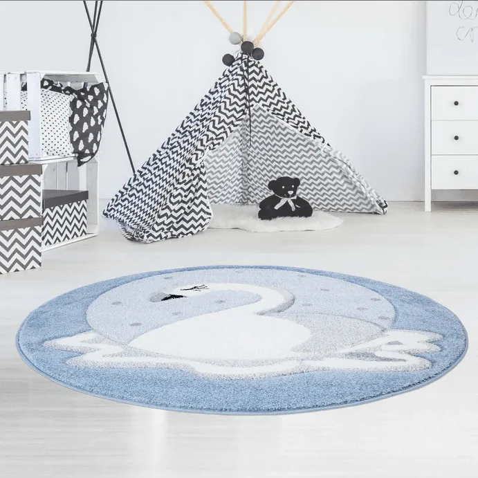 Kinderteppich - Bueno Swan (blau)