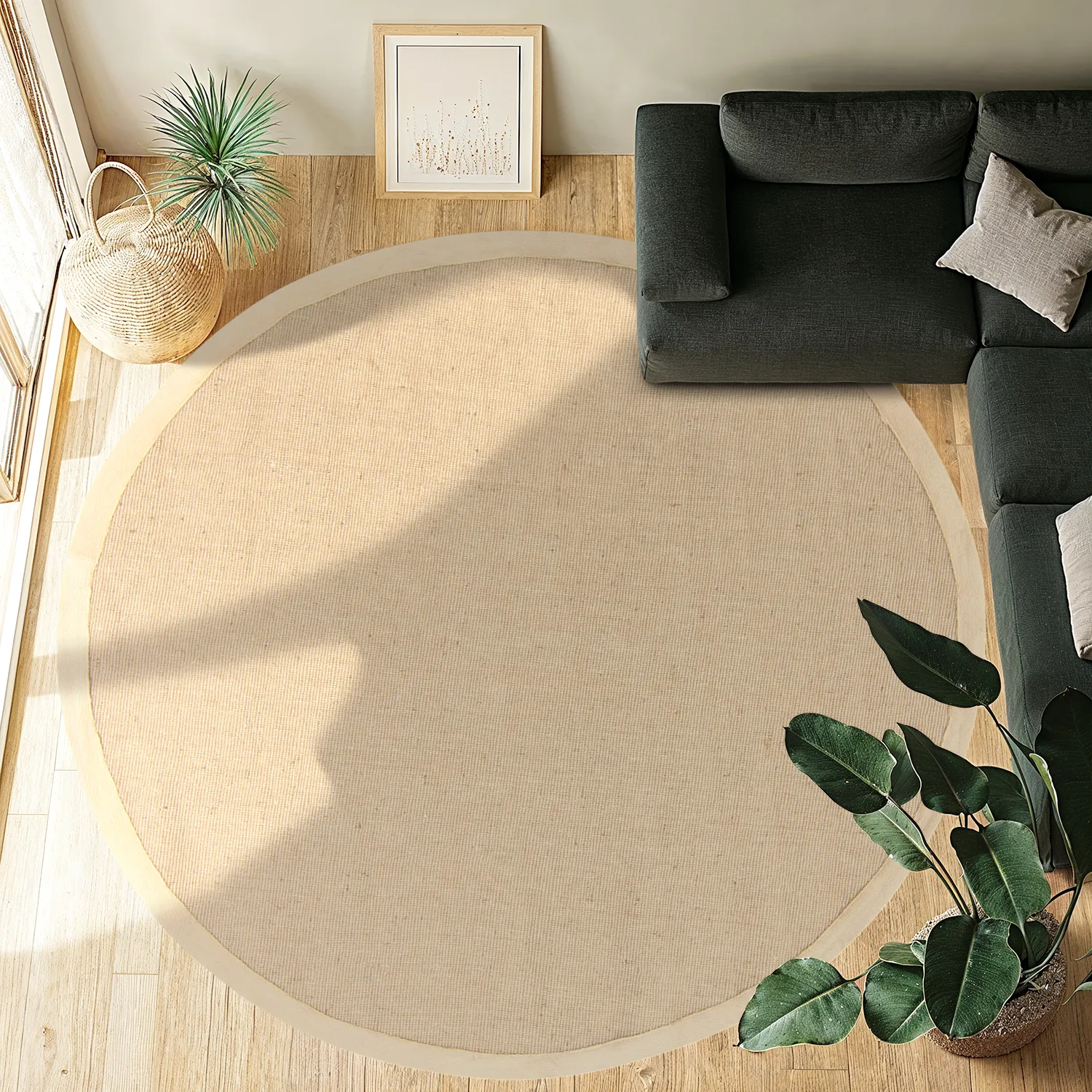 Rund Teppich (sisal) - Agave (beige/beige)
