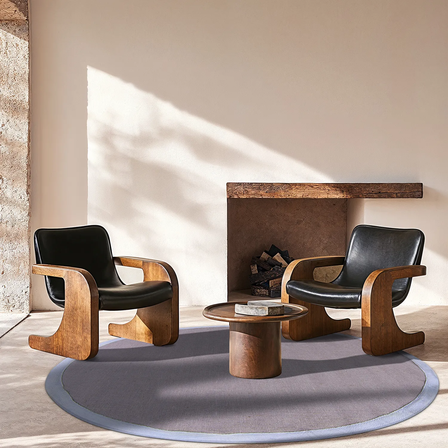 Rund Teppich (sisal) - Agave (grau)