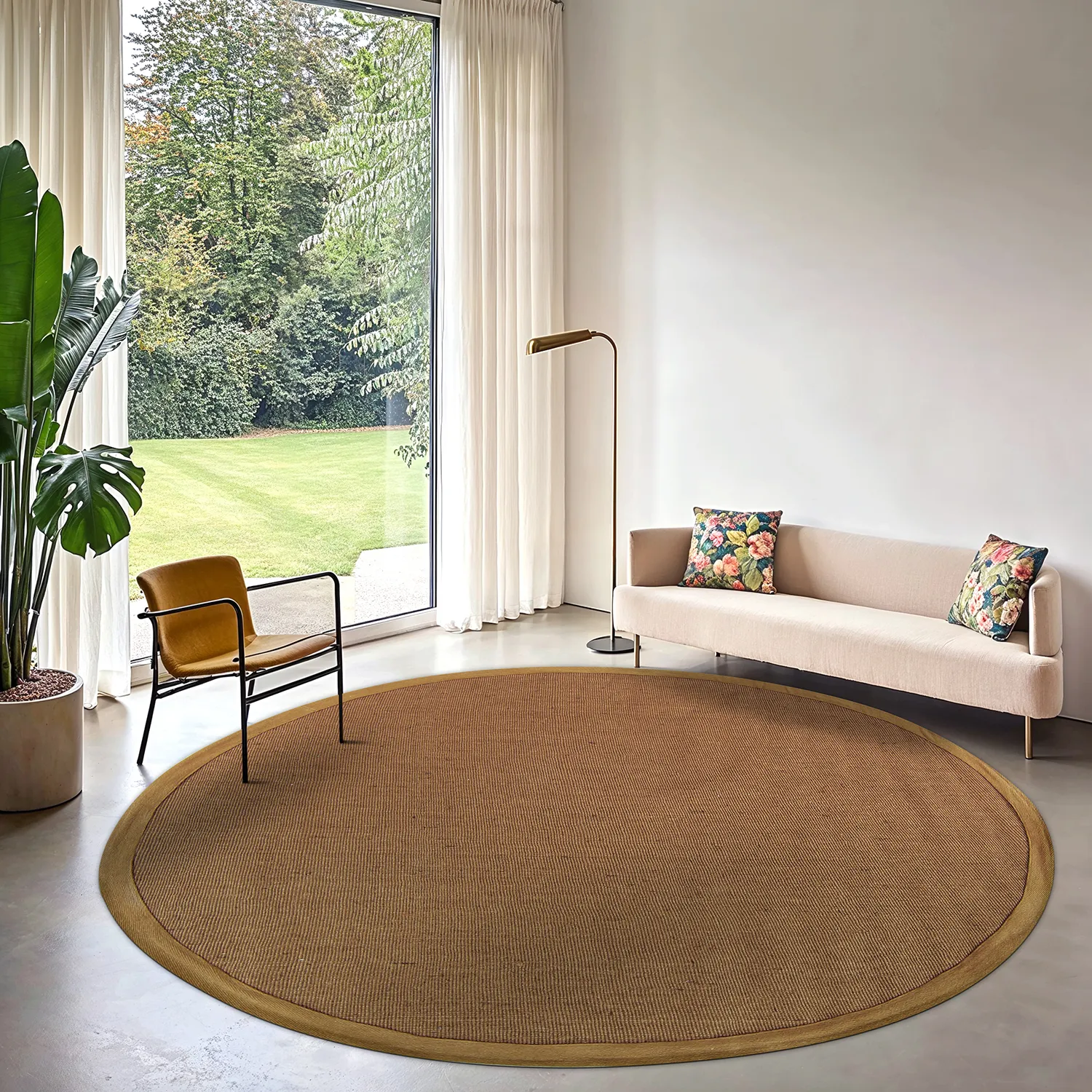 Rund Teppich (sisal) - Agave (braun)