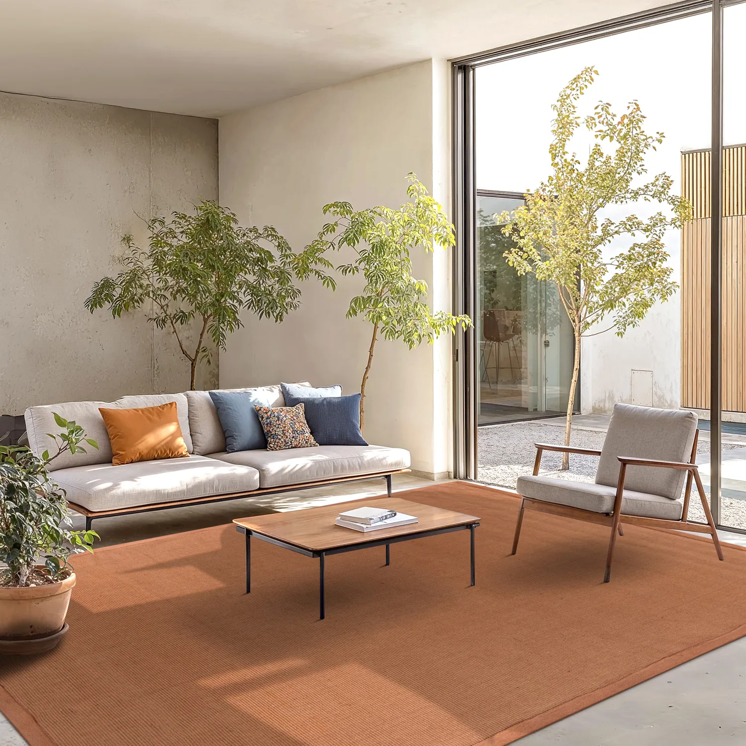 Sisal-Teppich - Agave (braun-orange)