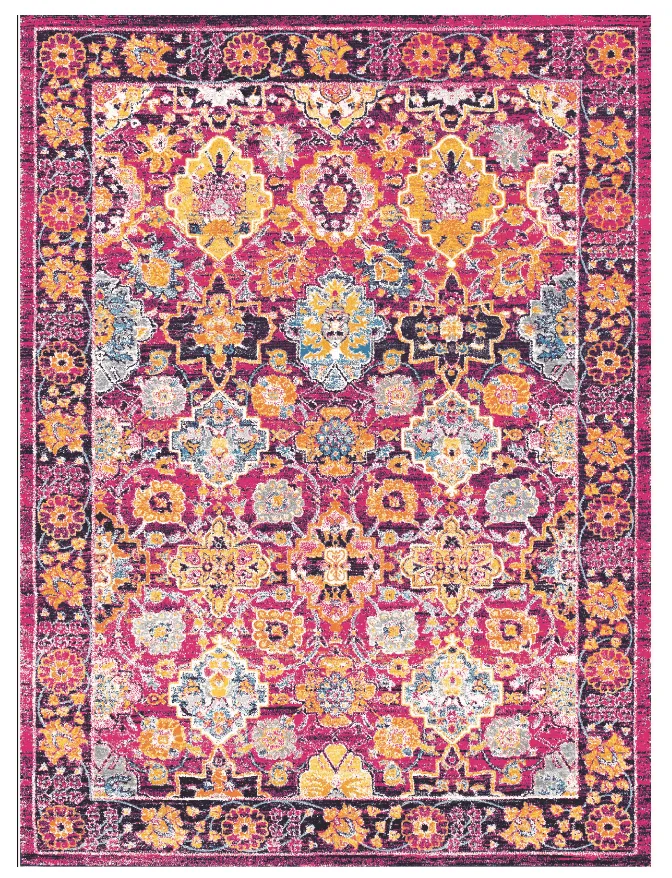 Wilton-Teppich - Fernana (rosa/multi)