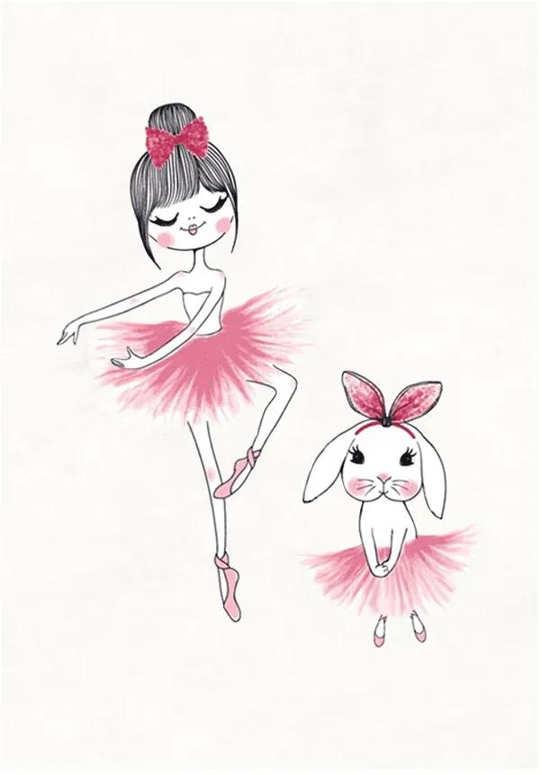 Kinderteppich - Dancing ballerinas (rosa)
