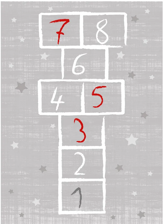 Kinderteppich - Hopscotch (grau)