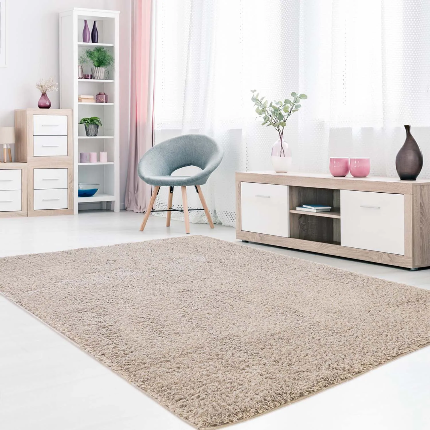 Hochflorteppiche - Soft Shine (Beige)