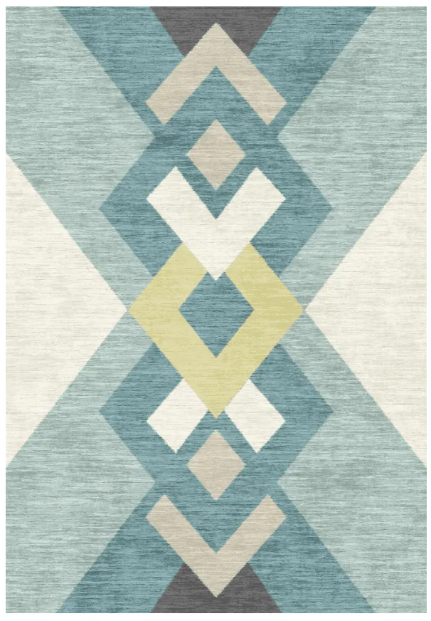 Wilton-Teppich - Temara (blau/bunt)