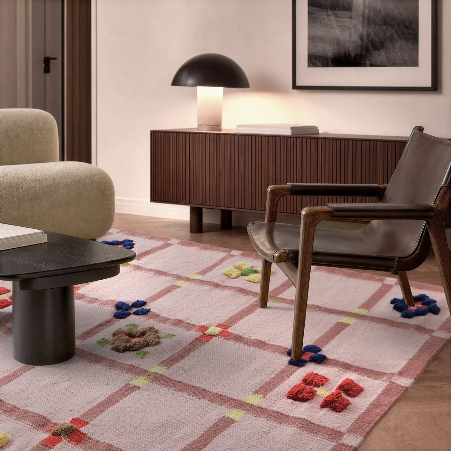 Wollteppich - Lausanne Flatweave Tufted Premium (rosa)