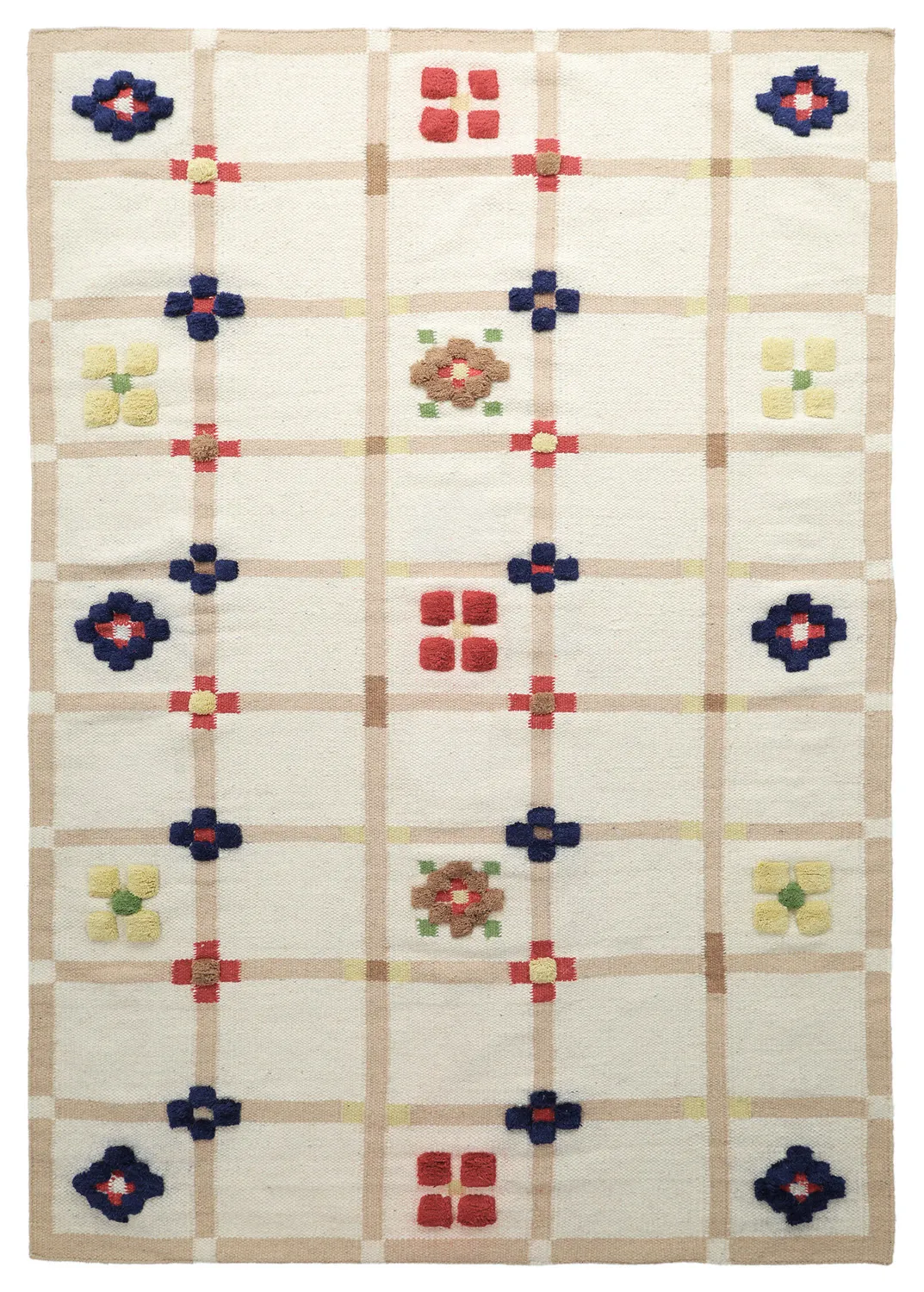 Wollteppich - Lausanne Flatweave Tufted Premium (weiß/beige)