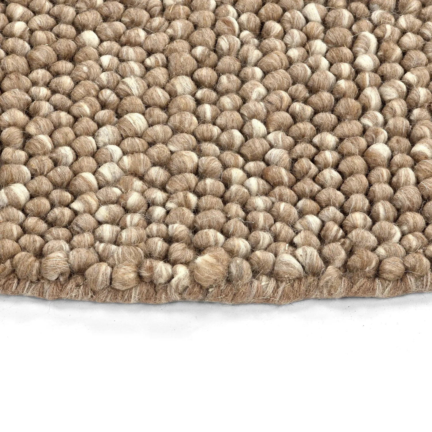 Rund Teppich - Avafors Wool Bubble (hellbraun/weiß)