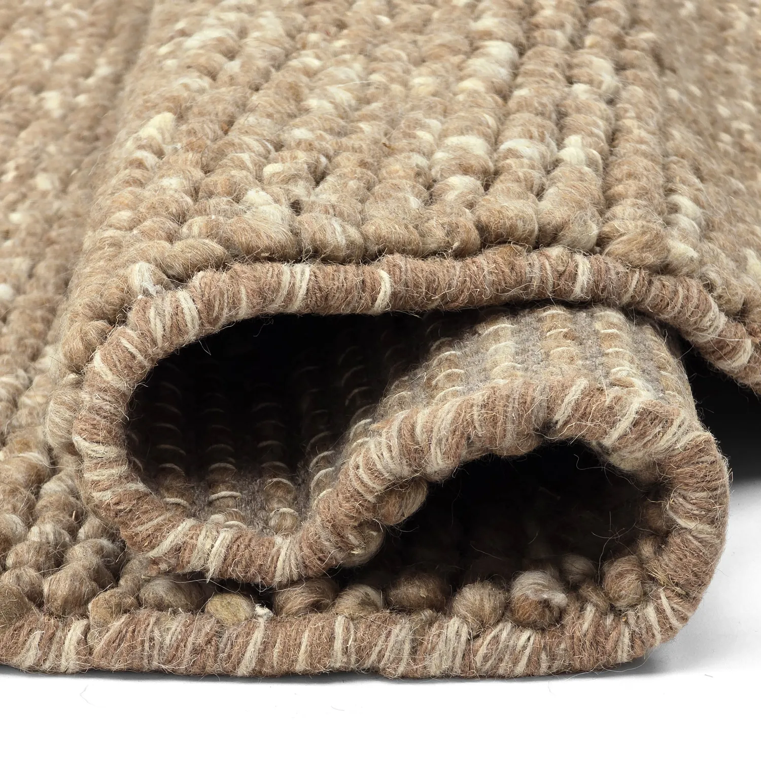 Rund Teppich - Avafors Wool Bubble (hellbraun/weiß)