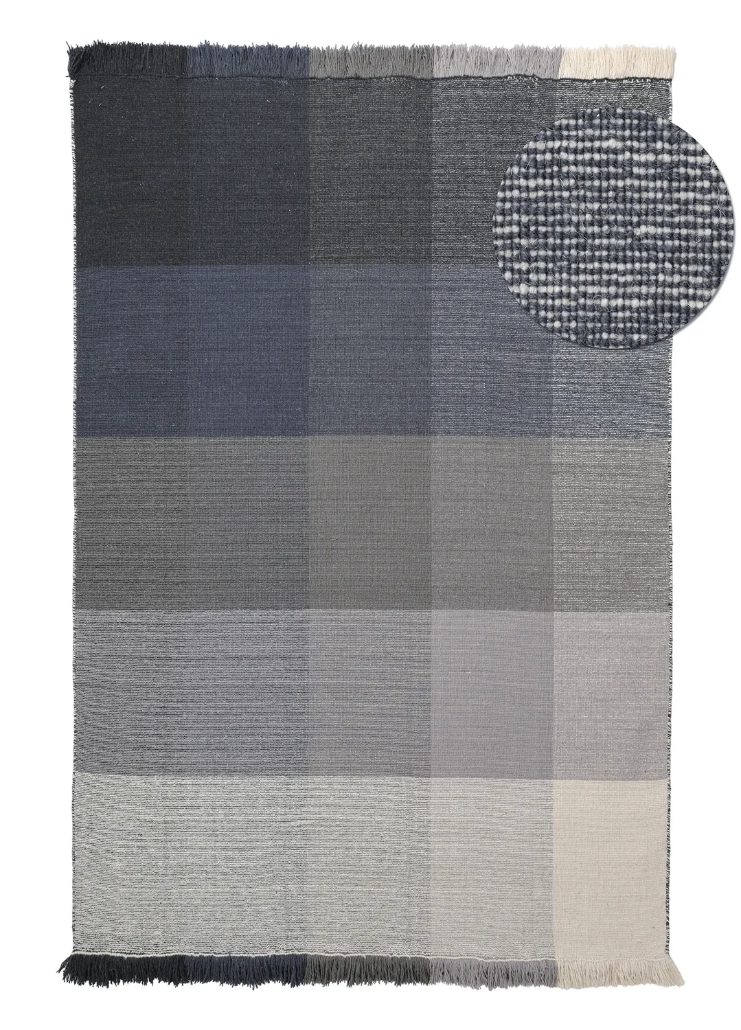 Wollteppich - Chaves (blau/grau/weiß)