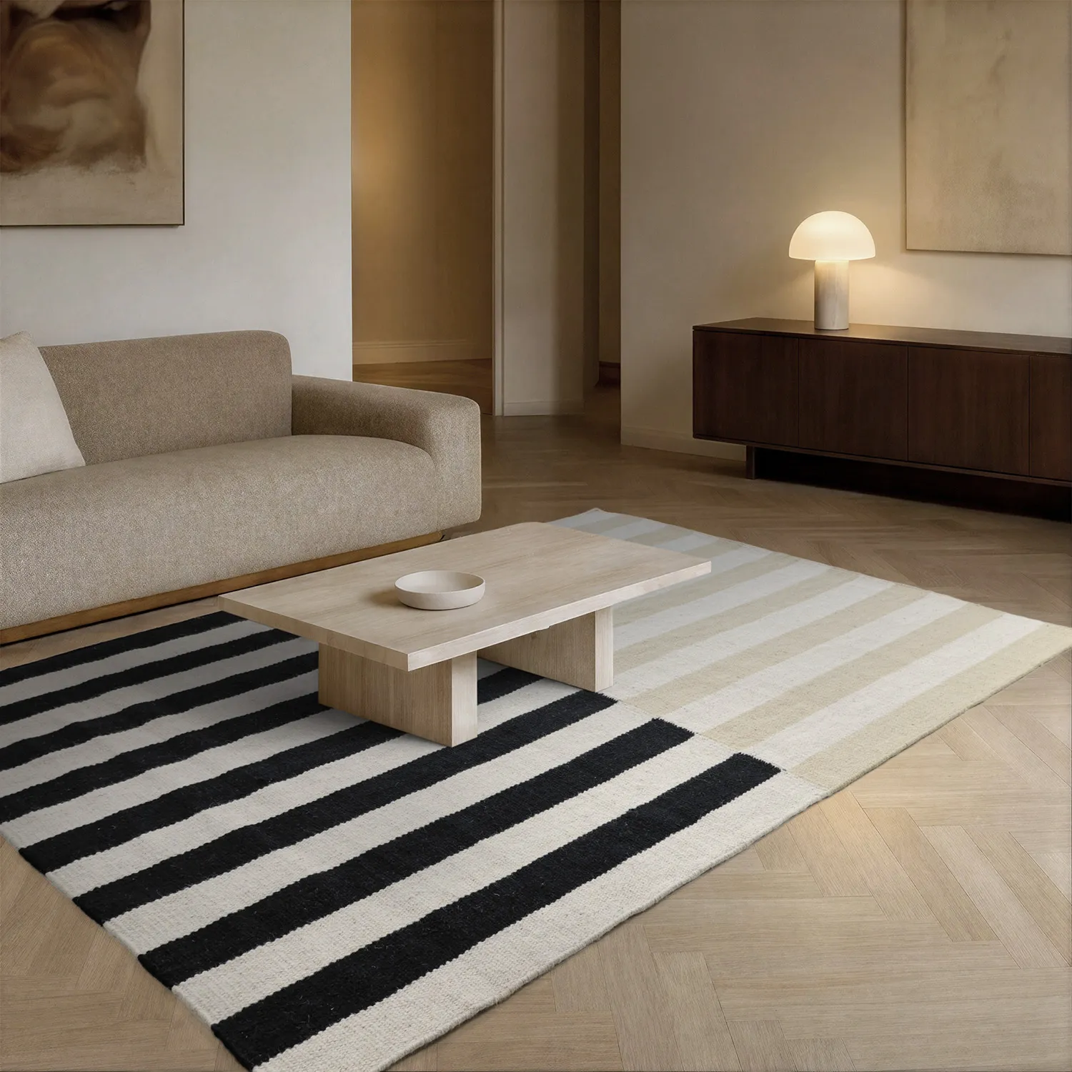 Wollteppich - Peniche (creme/beige)