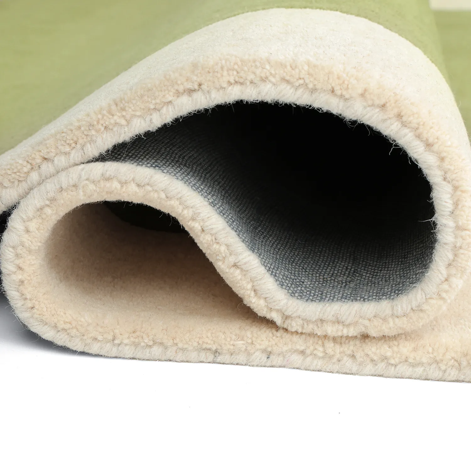 Wollteppich - Puri Hand Tufted Wool Premium (grün/creme)