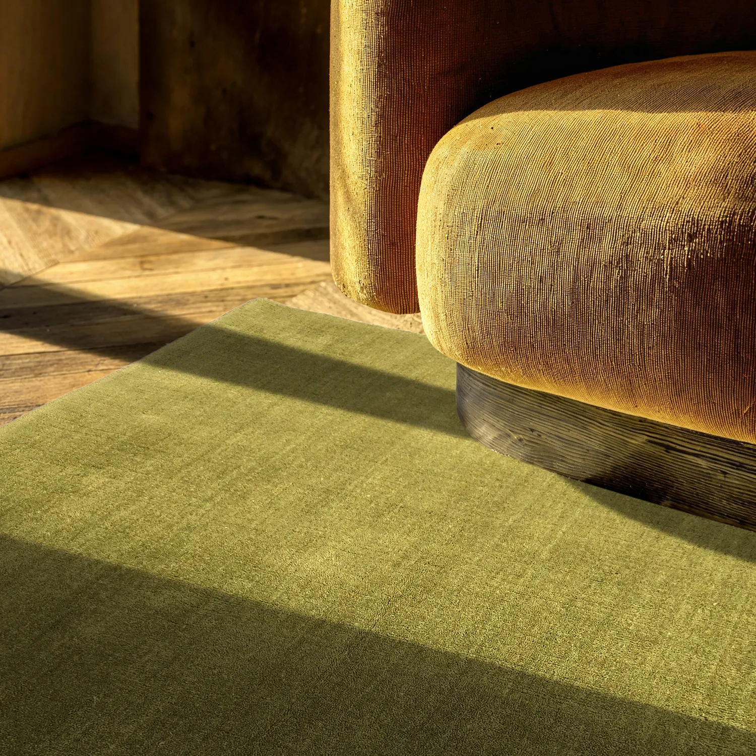 Wollteppich - Rozel Handloom Wool Premium (moosgrün)