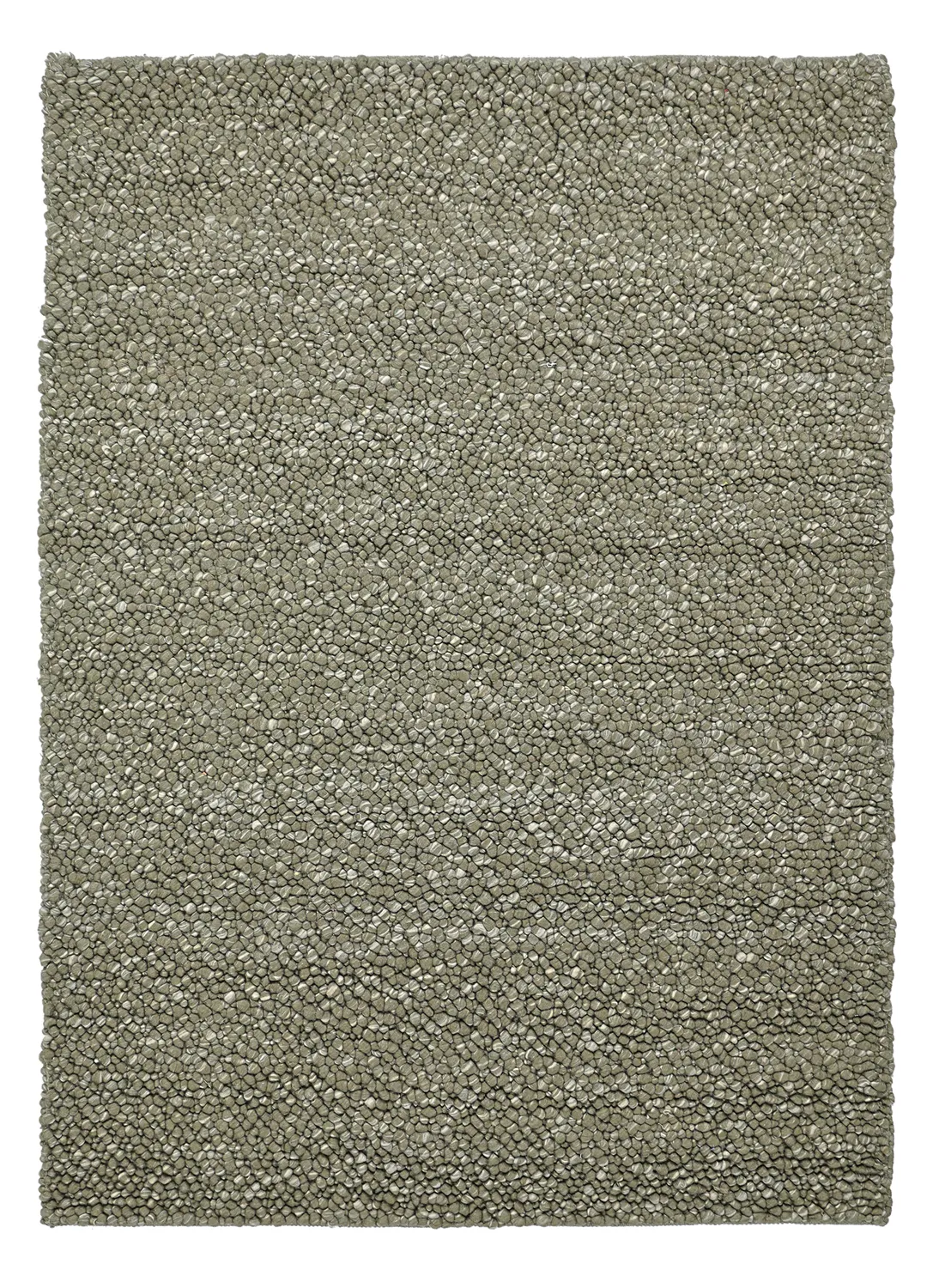 Wollteppich - Sala Irregular Wool Bubble (moosgrün/weiße melange)