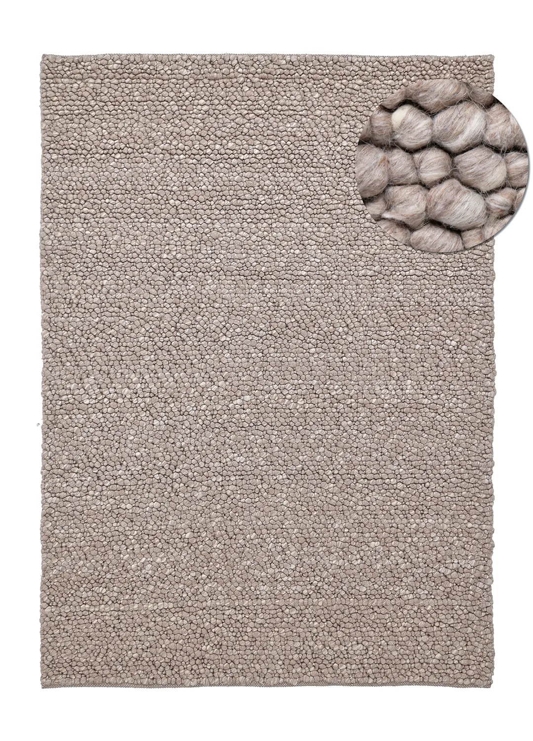 Wollteppich - Sala Irregular Wool Bubble (taupe/weiß-melange)
