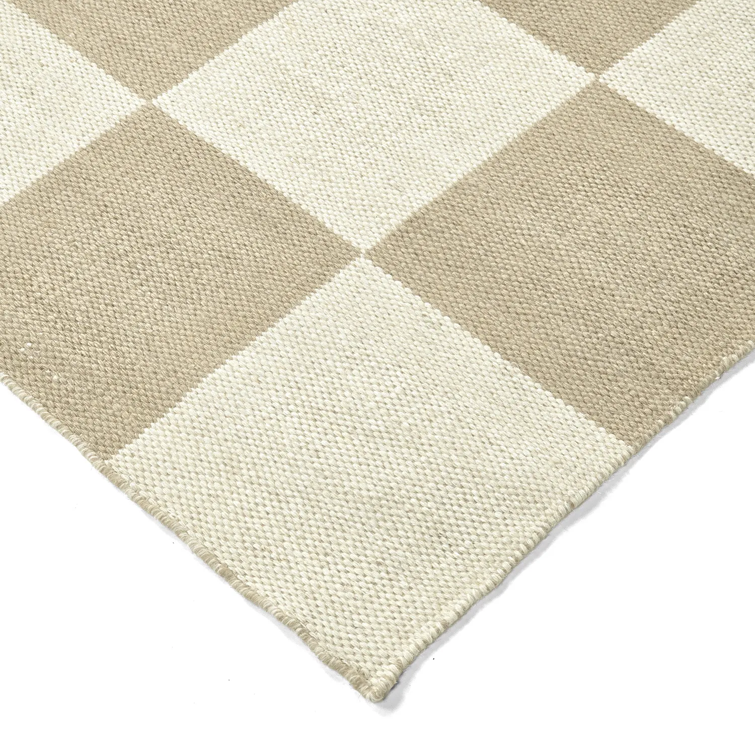 Wollteppich - Scacco (weiß/beige)