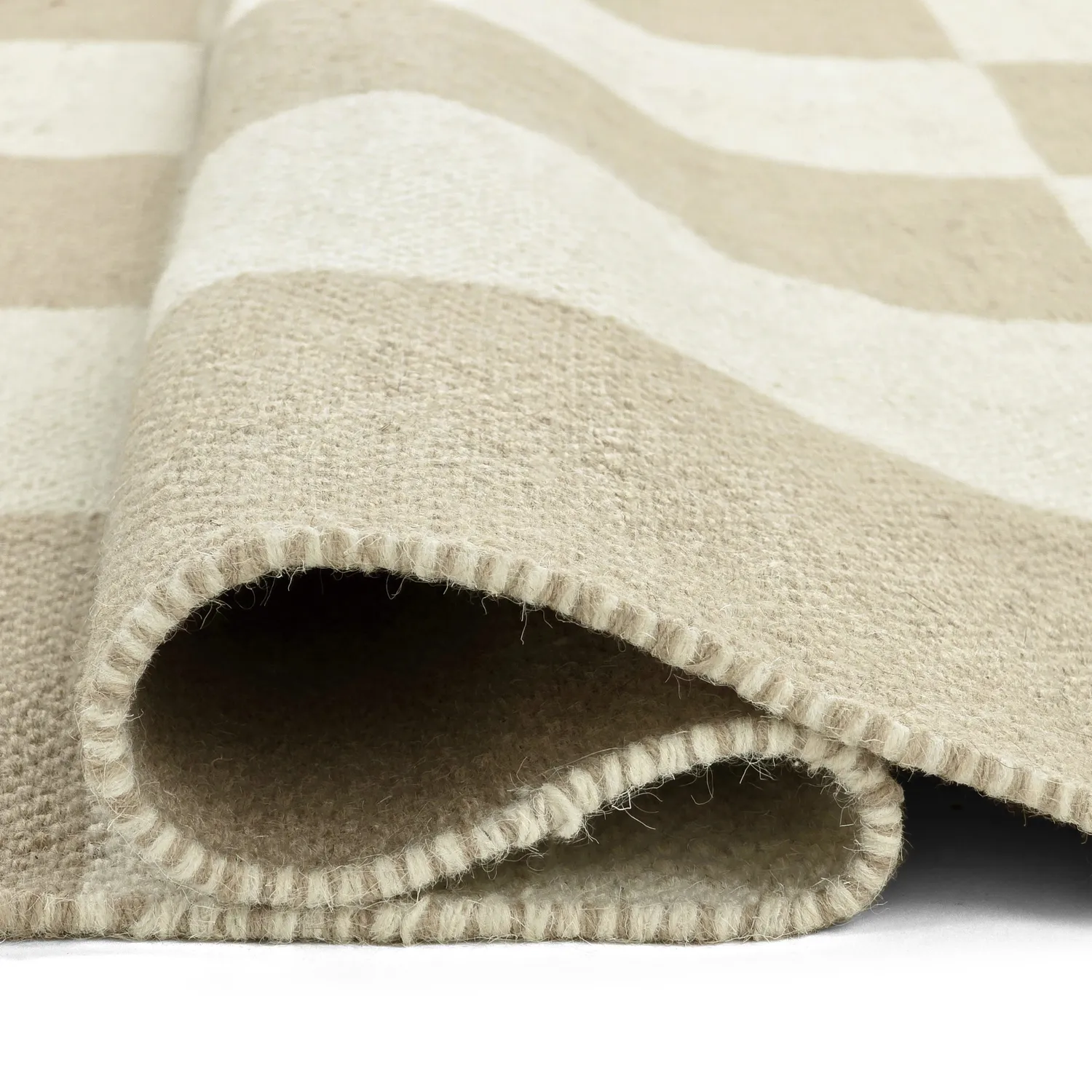 Wollteppich - Scacco (weiß/beige)