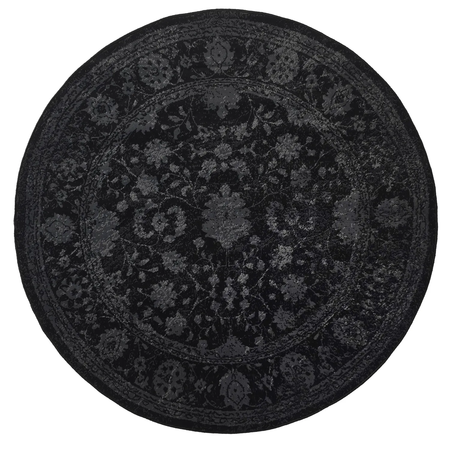 Rund Teppich - Peking Majestic (schwarz)