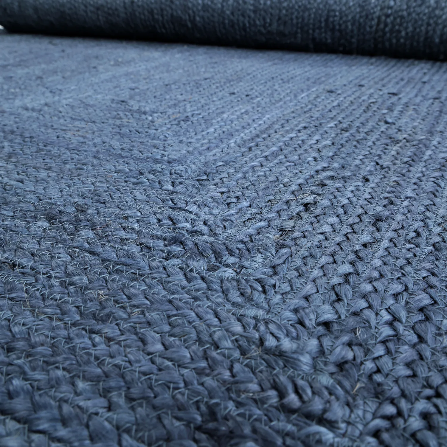 Juteteppich mit Wellenform - San Francisco (blau)