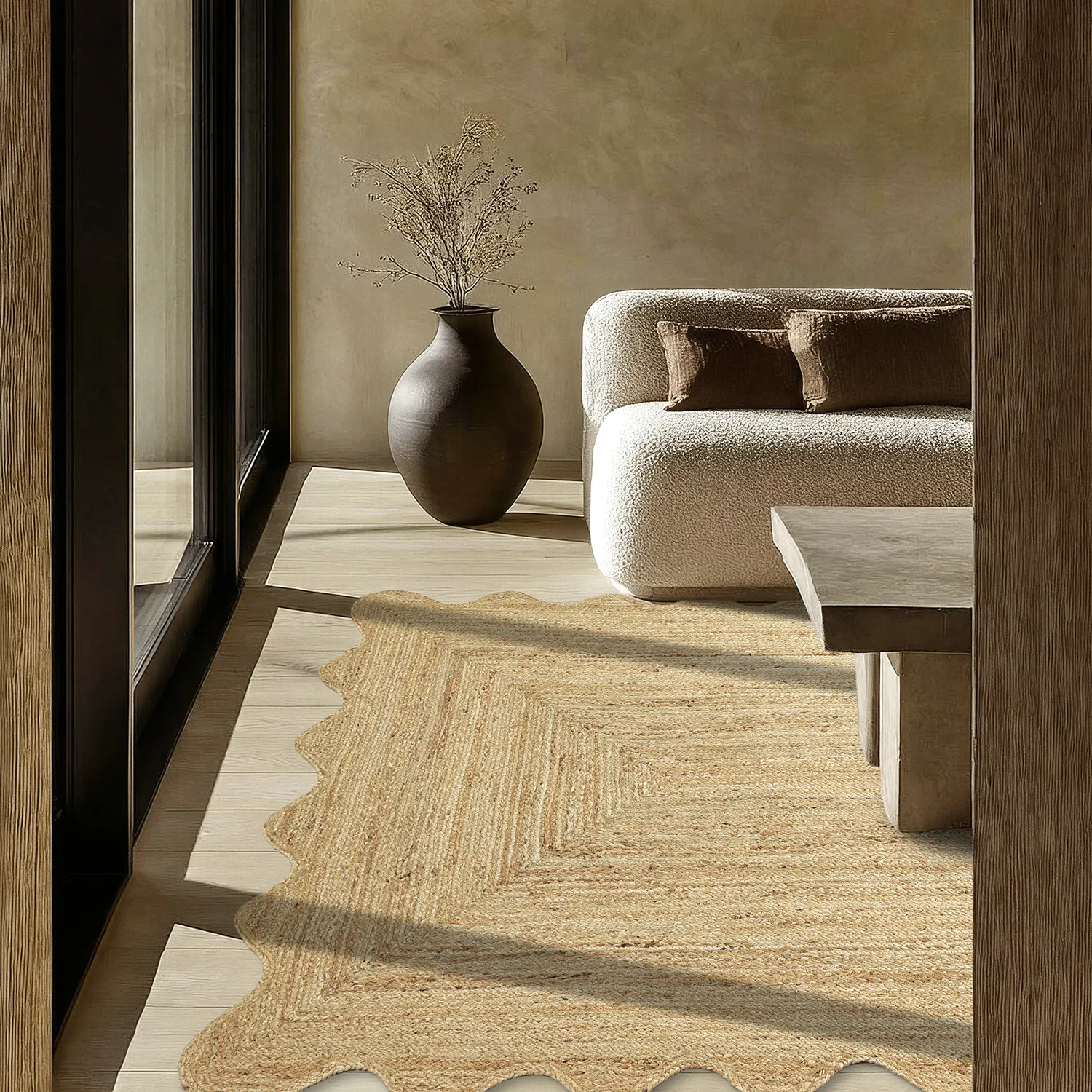 Juteteppich mit Wellenform - San Francisco (jute)