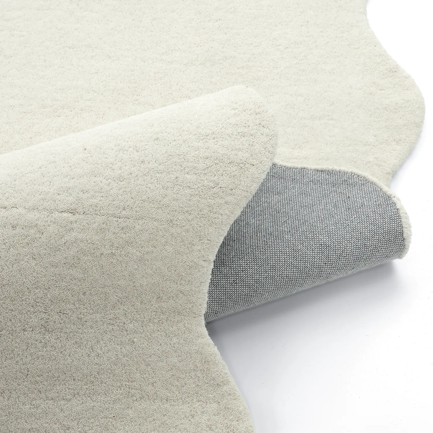 Gewellter Wollteppich - Diu Hand Tufted Wool Premium (weiß)