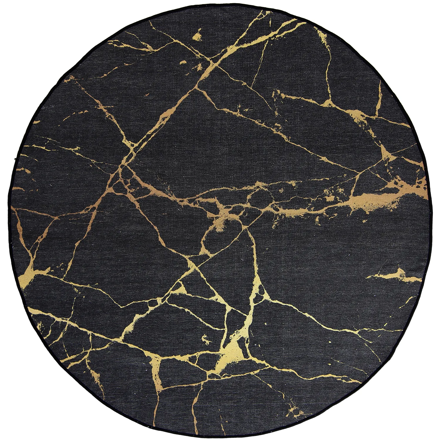Rund Teppich - Vieste (anthrazit/gold)
