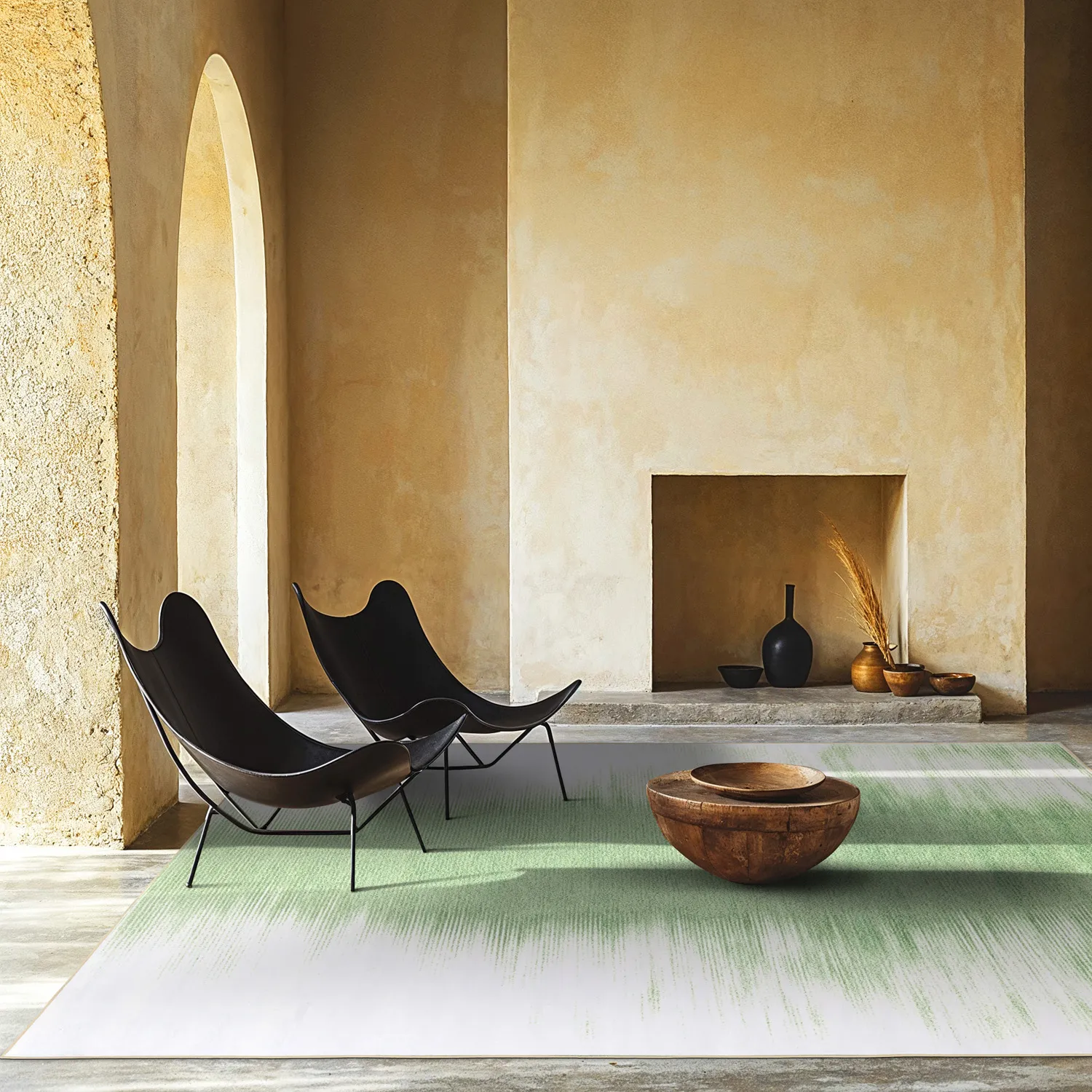 Wilton-Teppich - Cara (hellgrün/beige)