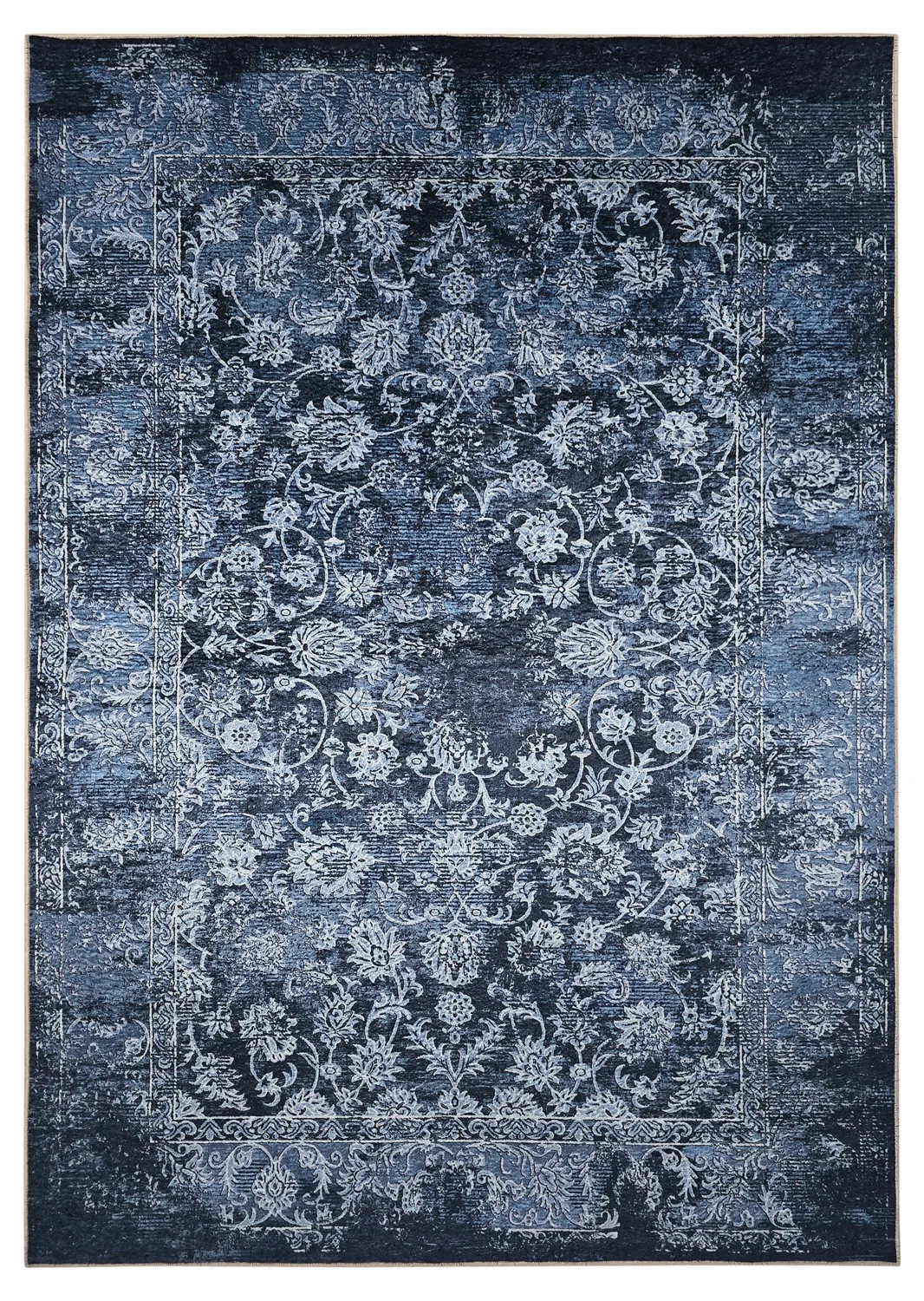 Wilton-Teppich - Flowers (blau)