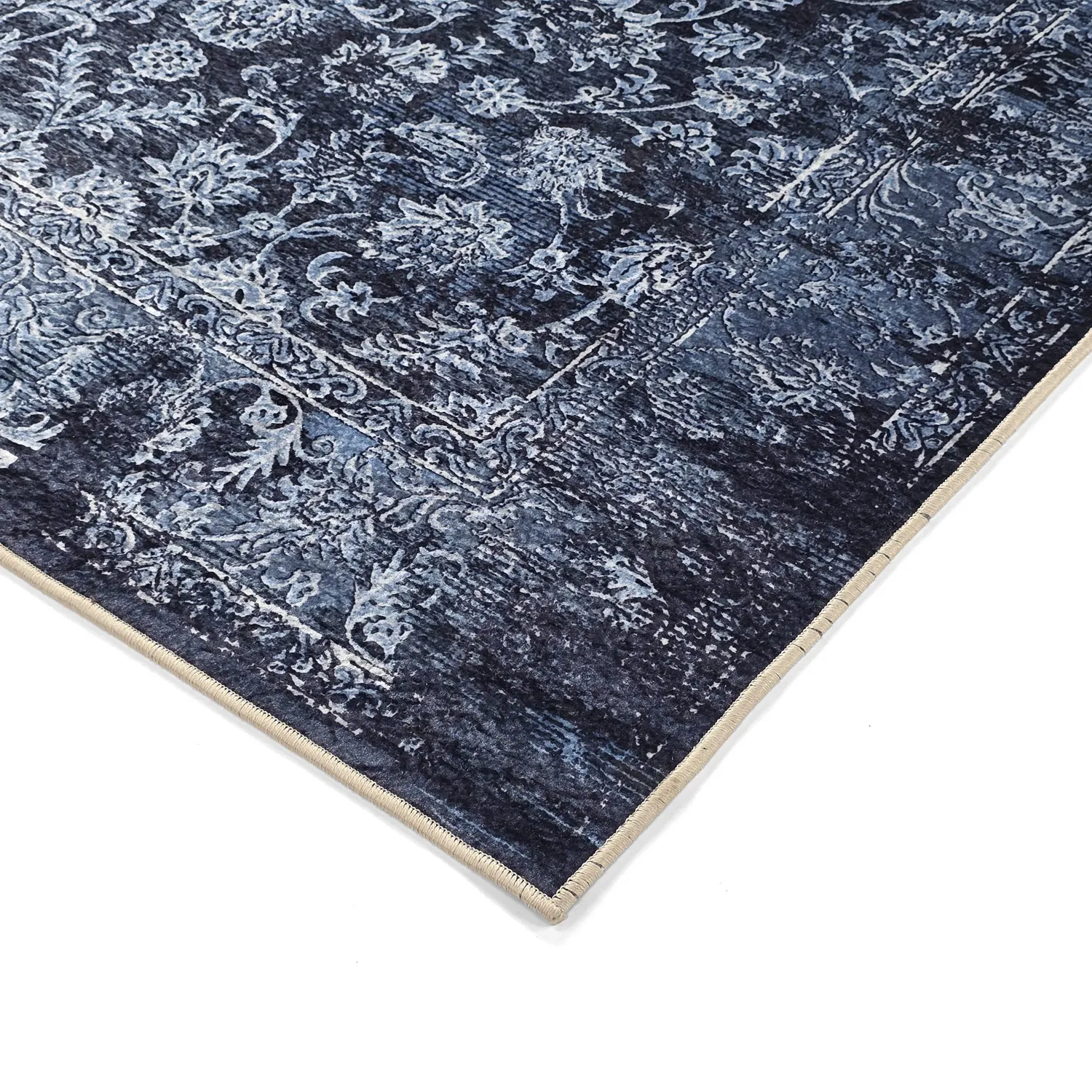 Wilton-Teppich - Flowers (blau)