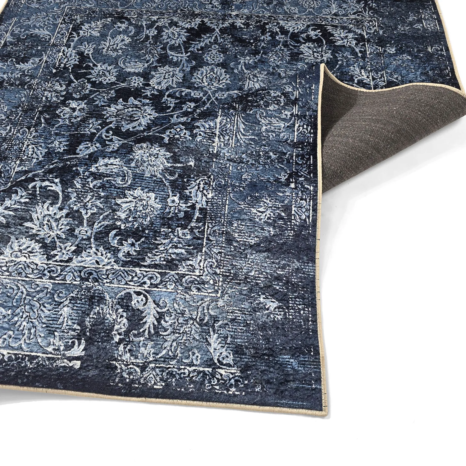 Wilton-Teppich - Flowers (blau)