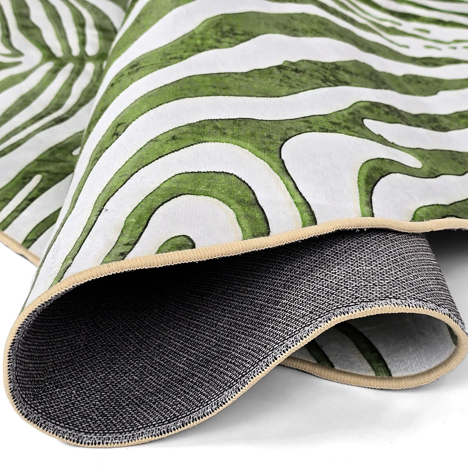 Rund Teppich - Zebra (grün)