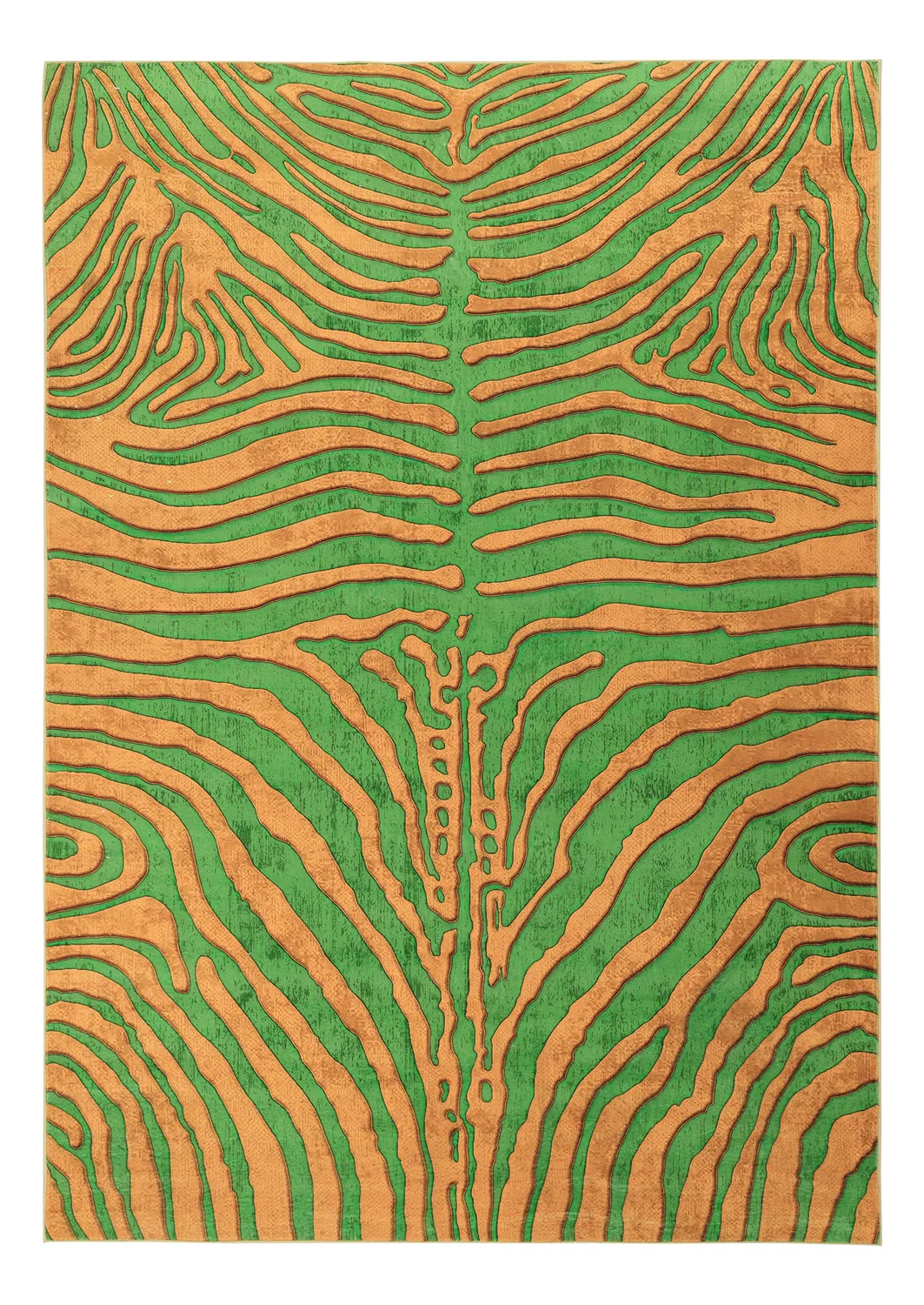 Wilton-Teppich - Zebra (grün/orange)