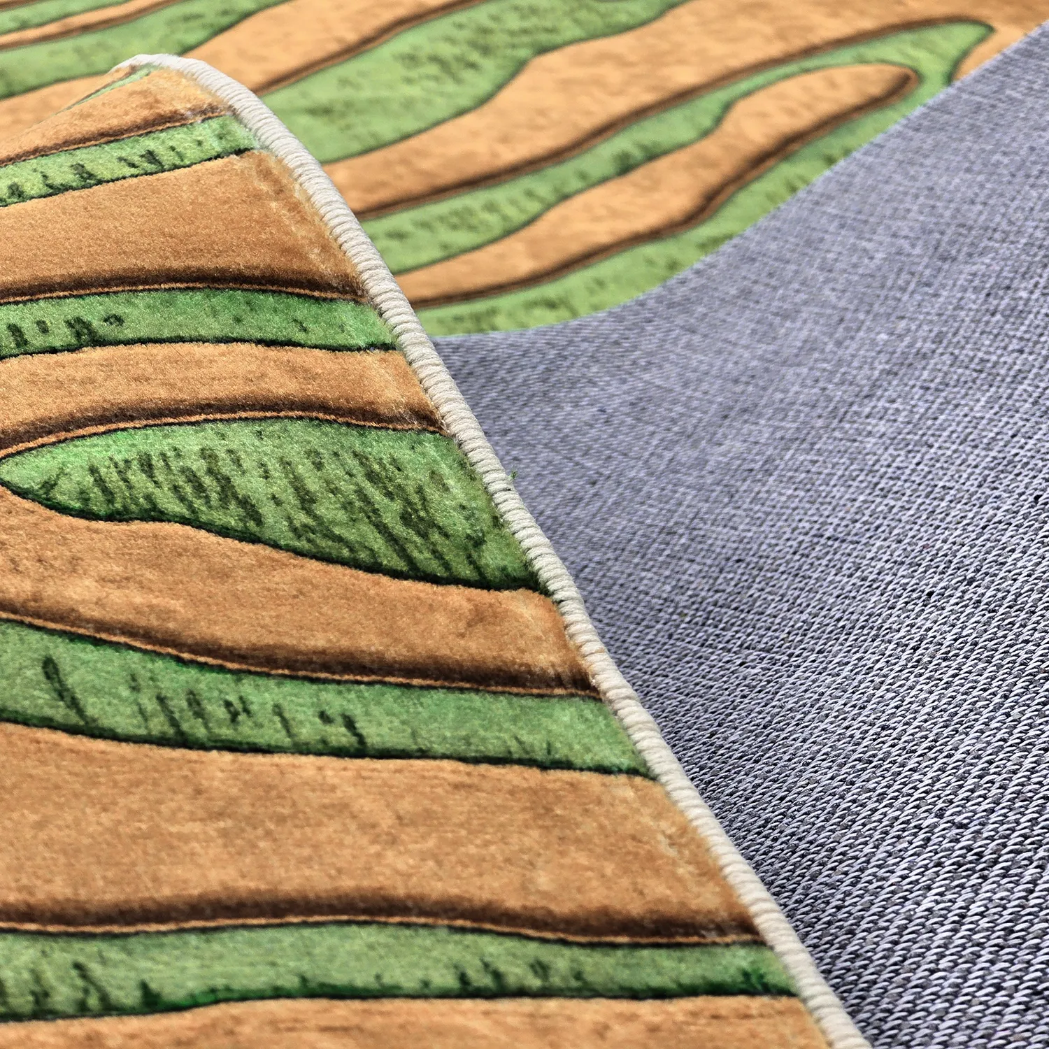 Wilton-Teppich - Zebra (grün/orange)