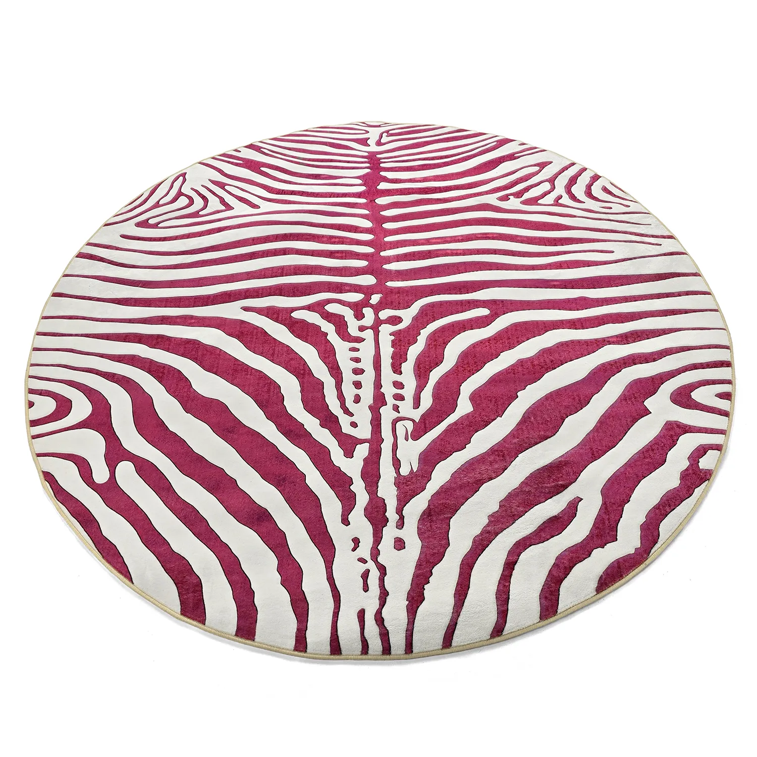 Rund Teppich - Zebra (rosa)