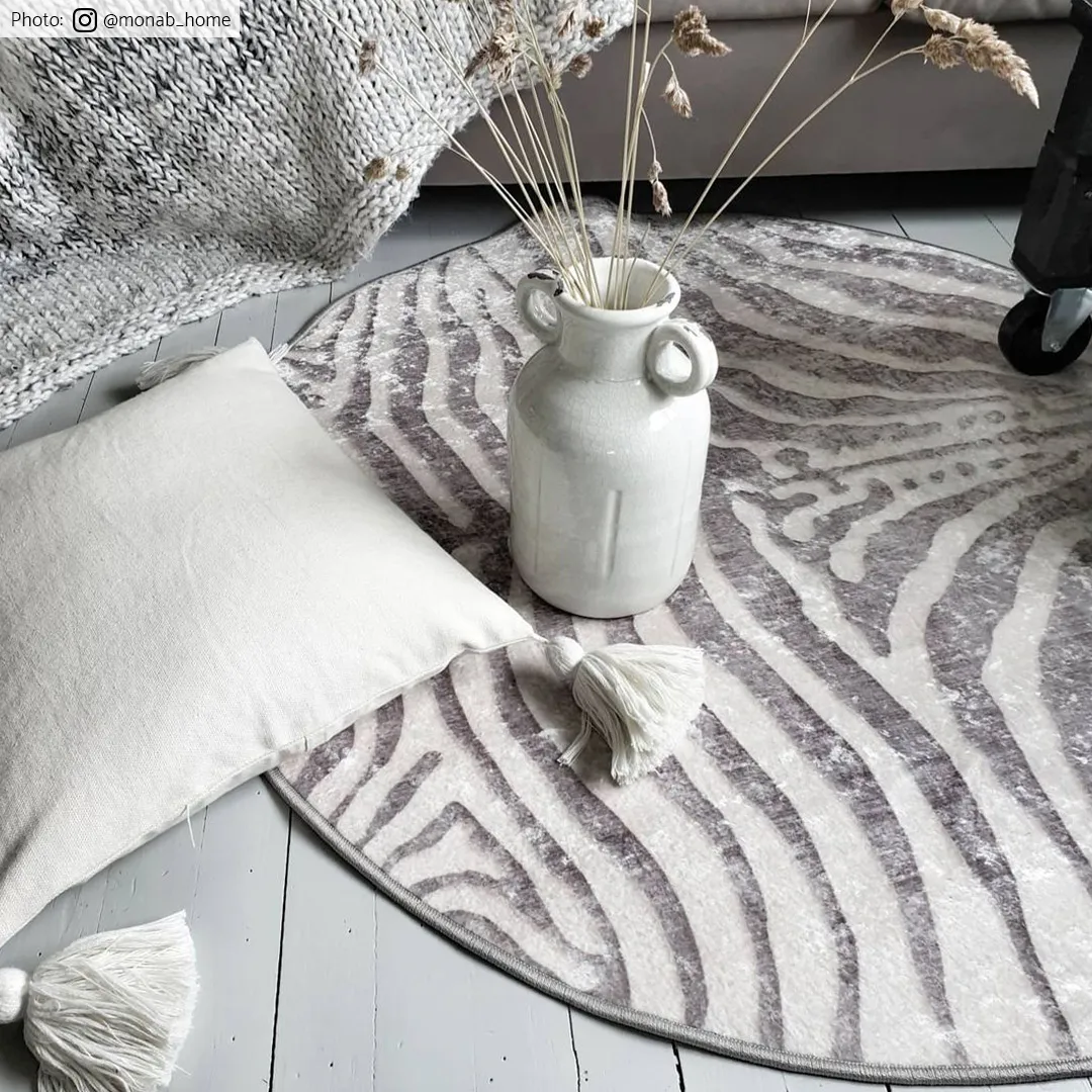 Rund Teppich - Zebra