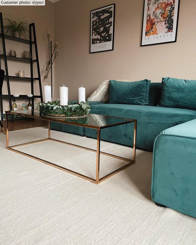 Teppich für grünes Sofa